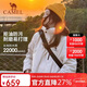 駱駝（CAMEL）羽絨內膽三合一防水加絨三防沖鋒衣AD12263514A淺卡其,男女XXXL