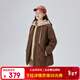 艾萊依（ERAL）冬季新款假兩件羽絨服女連帽寬松時(shí)尚保暖棒球服外套上衣新年衣服 蜜茶棕 M 160【建議110-130斤】