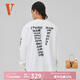 VLONE【重磅新品】涂鴉大logo印花純棉男女同款長(cháng)袖寬松美式潮流T恤 VLLT24002白黑 L