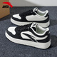 安踏（ANTA）低幫板鞋男鞋春季新款青少年輕便潮流百搭鞋子厚底休閑運動(dòng)鞋 -3基礎黑/象牙白 42