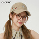 CACUSS帽子女春季新款刺繡鴨舌帽學(xué)院風(fēng)休閑顯臉小棒球帽男 毛卡其