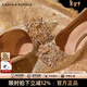 CAMILA KSENIA高跟鞋女士2025年新款冬季休閑百搭婚鞋香檳色秀禾婚紗兩穿新娘鞋 香檳色 38