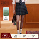 Teenie Weenie小熊女裝半身裙2025秋新款學(xué)院風(fēng)時(shí)尚少女格紋百褶裙 綠色 XS