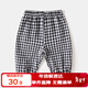 嘟嘟家寶寶長(cháng)褲夏裝嬰兒夏天防蚊褲男童格子褲女兒童褲子休閑褲 黑色格