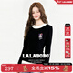 LALABOBO【商場(chǎng)同款】假兩件長(cháng)袖T恤25年冬新原創(chuàng  )高級撞色外套RBED-WSDT14 黑色 L