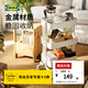 宜家（IKEA）拉斯克家居小推車(chē)三層置物架移動(dòng)茶水桌客廳咖啡桌廚房?jì)ξ锸占{架 【升級款】藍灰色帶蓋大號 35*45*77cm