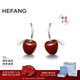 HEFANG何方珠寶幸運蘋(píng)果耳環(huán)耳飾女士輕奢高級感生日新年禮物送女友 銀色