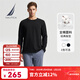 諾帝卡（NAUTICA）春秋新款純棉柔軟親膚經(jīng)經(jīng)典長(cháng)袖T恤男TO4301 0TB黑色 M