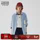 Teenie Weenie小熊女裝春季簡(jiǎn)約風(fēng)寬松休閑牛仔襯衫長(cháng)袖襯衣松弛感 淺藍色 M (165)
