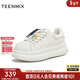 天美意小白鞋厚底系帶運動(dòng)鞋戶(hù)外女鞋新款 米白（絨里） 37