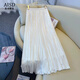 愛(ài)上町高級感白色半身裙女春季2026新款巨好看壓褶a字裙垂墜感百褶裙子 白色 【高端品質(zhì)】 均碼 -建議90-145斤