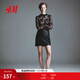H&M2025年秋季新款女裝迷你半身裙1297487 黑色003 S 160/68 (36)