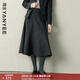 顏域（YANYEE）【79%羊毛】顏域灰色魚(yú)尾毛呢半身裙女2025冬季新款磨毛長(cháng)款裙子 深灰 M