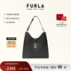 芙拉（FURLA）【新年禮物】MIANOVA牛皮中號女士時(shí)尚通勤單肩包HOBO包流浪包 黑色 M