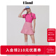 ELAND衣戀T恤衫polo衫翻領(lǐng)修身短袖上衣復古學(xué)院風(fēng)夏季 粉色(25)Pink S 160