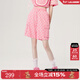 LALABOBO設計感多巴胺粉五分短褲老花滿(mǎn)印寬松休閑潮工裝褲女LBCB-WXZD40 粉色 S