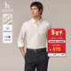 哈吉斯（HAZZYS）男女裝 秋款情侶款簡(jiǎn)約襯衣商務(wù)通勤純色偏大長(cháng)袖襯衫ASCZK1CCX58 奶油色CR-男款 XL （180/100A 50）-男款 ，尺碼偏大