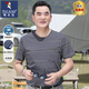 啄木鳥(niǎo)（TUCANO）爸爸夏裝短袖t恤男夏季中年男士絲光棉t恤中老年男裝條紋上衣男 YL33002灰色 XL /175【建議130-150斤】