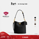 蔻馳（COACH）【禮物】新款女士WILLOW 19號柔軟水桶包純色真皮搭扣斜挎包女包 B4/黑色
