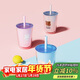 樂(lè )扣樂(lè )扣（LOCK&LOCK）雙層塑料吸管杯可愛(ài)便攜男女水杯子720ML藍色HAP529OBLU