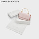 CHARLES&KEITH質(zhì)感拎手提鏈條斜挎單肩小方包包女包生日禮物CK6-10840559-A