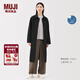 MUJI女式不易沾水防紫外線(xiàn)立領(lǐng)大衣防曬衣服女款25年早秋風(fēng)衣外套女裝 深藏青色 M (160/84A)