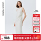 朗姿法式高端精致氣質(zhì)修身連衣裙新款獨特顯瘦裙子 本白色2 M