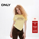 ONLY夏季設計感百搭水鉆修身正肩短袖T恤女|124201115 A06 灰黃色 S (160) 80A