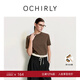 歐時(shí)力OCHIRLY 寬松短袖t恤女上衣刺繡休閑透氣靜奢2025夏季新品 烏木棕 M