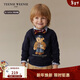 Teenie Weenie Kids小熊童裝25新款秋冬男女寶寶圓領(lǐng)印花加絨衛衣 藏青色 110cm