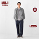 MUJI 男式 不易沾水 拉鏈夾克衫 男士外套男裝26年春季新品 AD0ZBA6S 淺灰色 S (165/84A)