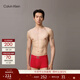 Calvin Klein內衣【新年禮物】男士本命年紅色ck低腰防夾臀四角褲平角內褲男 5FJ-麗春紅 L