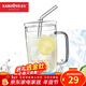 金灶（KAMJOVE） 耐熱玻璃辦公杯 吸管杯 帶蓋水杯 玻璃茶道杯AC-100 天空藍/500ml