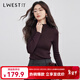 朗文斯?。↙.WEST）100%羊毛可機洗針織衫女2025冬季新款無(wú)縫一體毛衣打底衫 醬紫（半高領(lǐng)） M