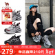 駱駝（CAMEL）銀月戶(hù)外復古老爹鞋厚底休閑鞋 L24A283742 灰/槍/黑 36