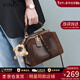 viney牛皮包包女包斜挎包輕奢手提包生日生日新年禮物送女友老婆 【咖色】實(shí)用高檔枕頭包 時(shí)尚品牌百搭休閑通勤波士頓包