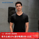舒雅（Schiesser）男士商場(chǎng)同款基礎打底舒美棉V領(lǐng)短袖睡衣上裝混色3件裝 XL 混色