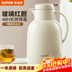 蘇泊爾（SUPOR）保溫壺家用玻璃內膽暖水壺大容量熱水瓶學(xué)生宿舍熱水壺保溫水壺 奶油白【防塵壺嘴】2L
