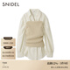 SNIDEL秋冬時(shí)尚長(cháng)袖裙擺襯衫針織背心兩件套SWNT234183 橄欖綠 均碼 （F）