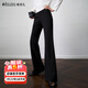 Olrain【5折】新款女裝秋季通勤自然腰高彈力喇叭褲顯瘦顯高長(cháng)褲 黑色 M 160/68A/M