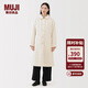 MUJI 女式 蓬松棉服立領(lǐng)大衣 外套女款冬裝長(cháng)款冬季女裝棉衣衣服 象牙色 M (160/84A)