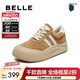 百麗（Belle）撞色厚底板鞋女2025冬新商場(chǎng)同款高幫大頭休閑鞋E6X1DDM5 棕色 37 (235mm)