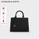 CHARLES&KEITH吊牌大容量托特包手提單肩送媽媽包包女包生日禮物CK2-50160152 Black黑色 L