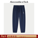 Abercrombie & Fitch美式百搭保暖抓絨LOGO束腳運動(dòng)衛褲長(cháng)褲25秋冬新款男裝134-5147 海軍藍 M (180/80A)
