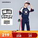 匡威Converse童裝男童衛衣+褲子2件套冬季新款加絨保暖兒童套裝