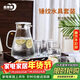 青蘋(píng)果水壺水杯套裝 涼水壺冷水壺錘紋耐熱玻璃嘟嘟壺*1錘紋玻璃杯*6