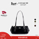 蔻馳（COACH）【情人節禮物】奧萊女士女包ASHER通勤設計感百搭牛皮革單肩包 SV/黑色