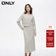 ONLY秋季通勤風(fēng)中長(cháng)款半身裙V領(lǐng)套裝連衣裙女|124107011 C01 多云灰色 L (170) 88A