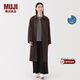 MUJI女式不易沾水防紫外線(xiàn)立領(lǐng)大衣防曬衣服女款25年早秋風(fēng)衣外套女裝 深棕色 M (160/84A)