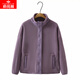 俞兆林（YUZHAOLIN）中老年女裝媽媽裝衣服搖粒絨外套女新款休閑減齡上衣拉鏈開(kāi)衫衛衣 紫色 L 95-120斤